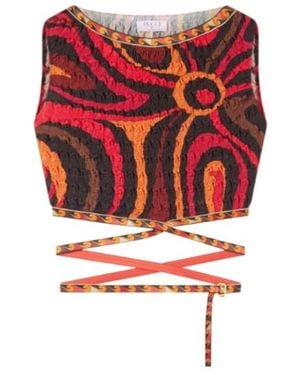 PUCCI Marmo-Print Wrap-Around Top - Red