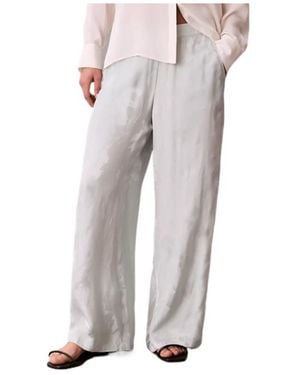 Calvin Klein Elastic Waist Wide-Leg Pants - Gray