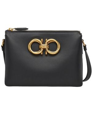 Ferragamo Logo Shoulder Bag - Black