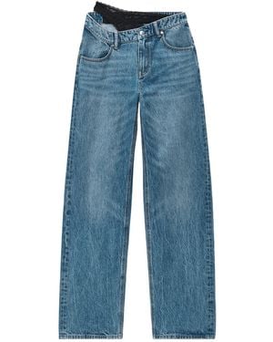 Alexander Wang Asymmetrical Lace-Detailed Jeans - Blue