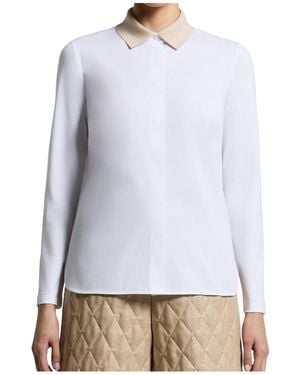 Peserico Solid-Color Cotton Poplin Shirt - White