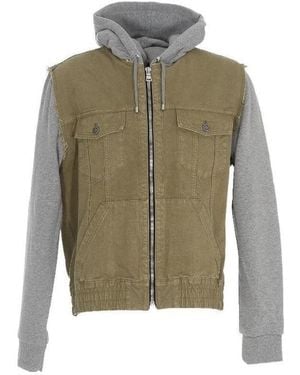 Balmain Contrast Panel Hooded Jacket - Green