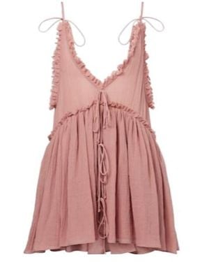 The Attico Ruffled Cotton Gauze Minidress - Pink