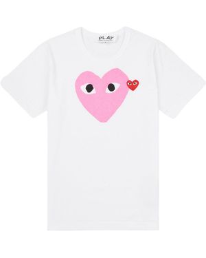 COMME DES GARÇONS PLAY Round Neck Short Sleeve T-Shirt - Pink
