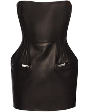 Magda Butrym Off-Shoulder Corset-Style Mini Dress - Black