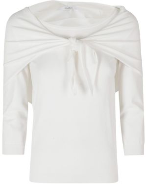 Max Mara Boat-Neck Knit Top - White