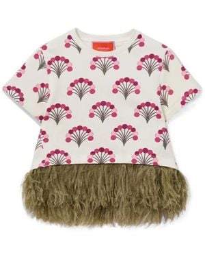 La DoubleJ Floral-Print T-Shirt - Pink