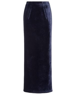 Fendi Zip-Detailed Velvet Skirt - Blue