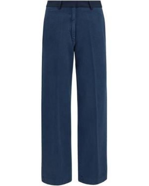 forte_forte Wide-Leg Chino Trousers - Blue