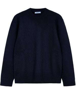 Prada Elbow-Patch Sweater - Blue