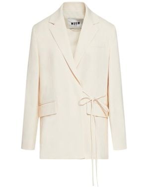 MSGM Lace-Up Tailored Blazer - White