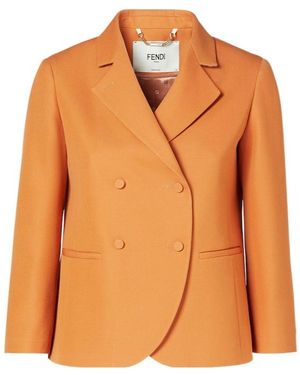 Fendi Double Breasted Tailored Blazer - Orange