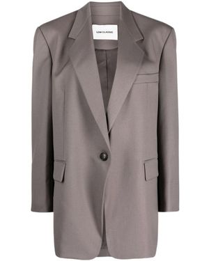 Low Classic Long-Sleeved Suit Coat - Brown