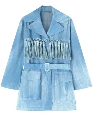 Ermanno Scervino Tassel Detailed Belted Jacket - Blue