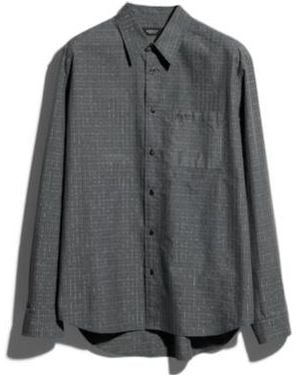 Gucci Check Cotton Lamé Shirt With Embroidery - Grey