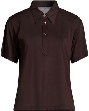 Maison Margiela Solid-Color Stretch Short-Sleeve Top - Brown