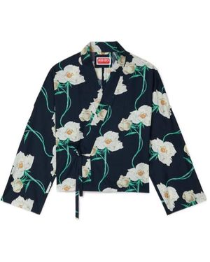 KENZO Floral Wrap Jacket - Blue