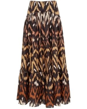 Zimmermann Aster Midi Skirt - Brown