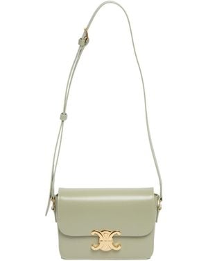 Celine Teen Triomphe Shoulder Bag - White