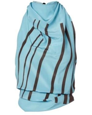SIR. Rioja Draped Striped Silk Crêpe Top - Blue