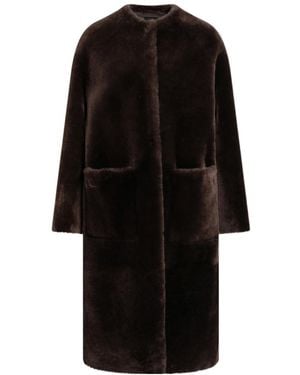 Blancha Long Patch-Pocket Coat - Black