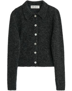Our Legacy Cropped Fuzzy Cardigan - Black