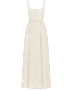 Dior Christian Long Belted Dress - White