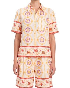 Twinset Floral Embroidered Shirt - Pink