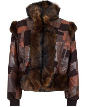 Chloé Color Blocked Jacket - Brown
