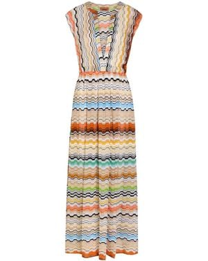 Missoni Zigzag Fine-Knit Maxi Cover-Up Dress - White