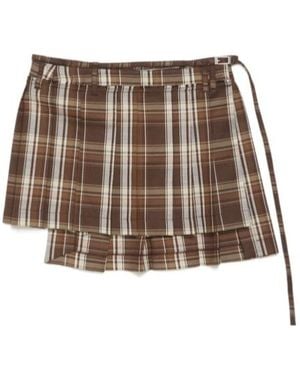 Acne Studios Pleated Asymmetrical Skirt - Brown