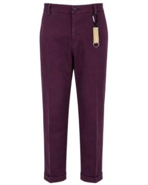 Manuel Ritz Pressed-Crease Turn-Up Pants - Purple