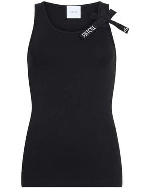 Patou Solid Round Neck Top - Black