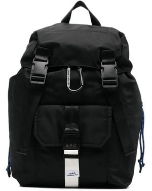 A.P.C. Foldover Top Backpack - Black