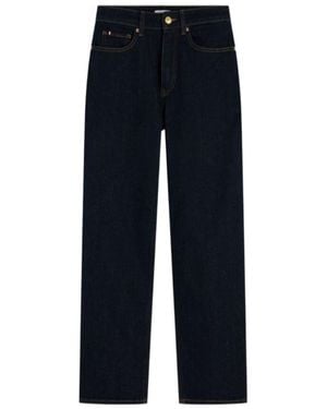 Tommy Hilfiger Logo-Patch Straight-Leg Jeans - Blue