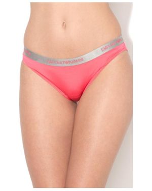 Emporio Armani Logo Detail Panties - Pink