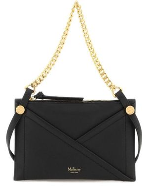 Mulberry M Zipped Leather Shoulder Bag - Black