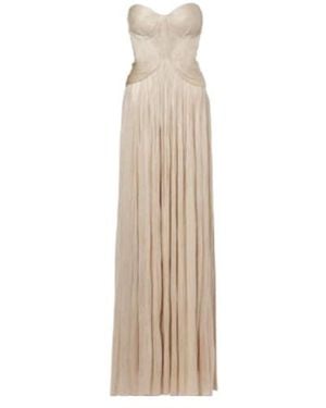 Maria Lucia Hohan Kamina Cutout Silk Tulle Bustier Gown - Natural
