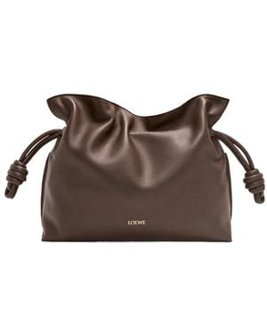 Loewe Medium Flamenco Clutch Bag - Brown