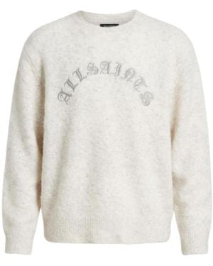 AllSaints Curv Embroidered Jumper - White
