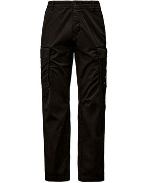 C.P. Company Cargo Trousers With Lens Detail - Black