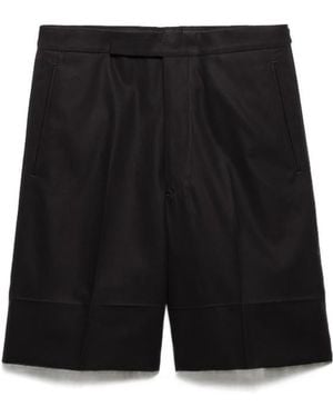 Prada Triangle-Patch Shorts - Black