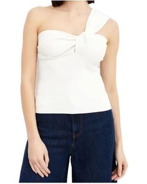 P.A.R.O.S.H. Knot-Detail One-Shoulder Blouse - Blue