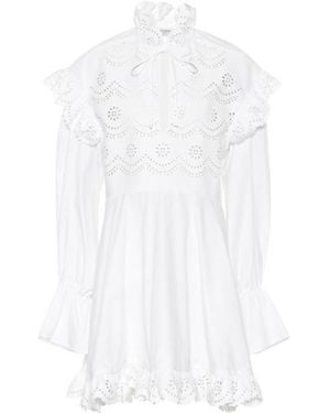 Philosophy Di Lorenzo Serafini Logo High-Necked Hollowed-Out Dress - White