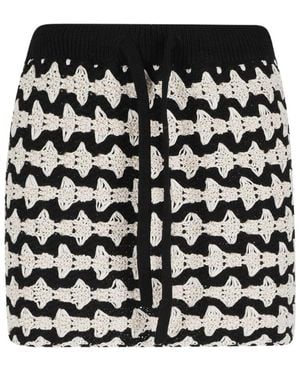 Roberto Collina Geometric-Pattern Mini Skirt - Black