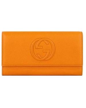 Gucci Gg Decorated Wallet - Orange