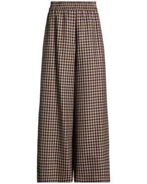 Weekend by Maxmara Loose-Fit Plaid Pants - Brown