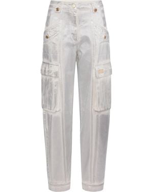 Elisabetta Franchi Wide Leg Cargo Jeans - Grey