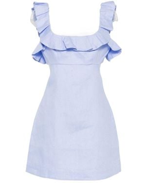 Zimmermann Ruffled Cut-Out Mini Dress - Blue