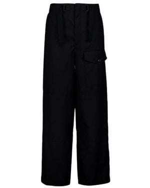 AURALEE Belted Cargo Trousers - Black